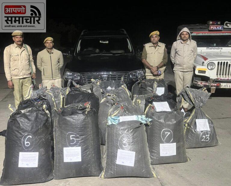 बेगूं थाना पुलिस की मादक पदार्थों की तस्करी के खिलाफ बड़ी कार्यवाही।